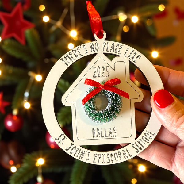 Home for the Holidays Ornament – Custom City, State, or Zip Code 2025