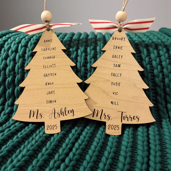 Personalized Teacher Class Ornament