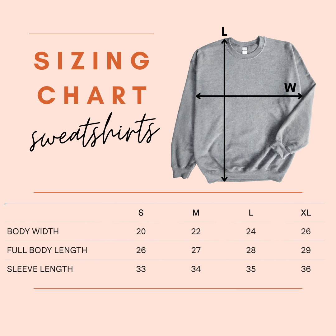 Gildan unisex crewneck discount sweatshirt size chart