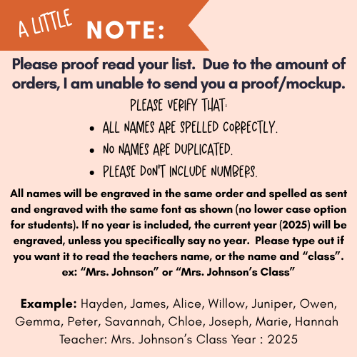 Personalized Teacher Class Ornament