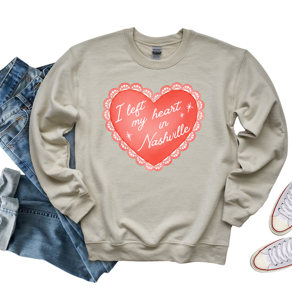 I Left My Heart In Nashville Valentine Sweatshirt