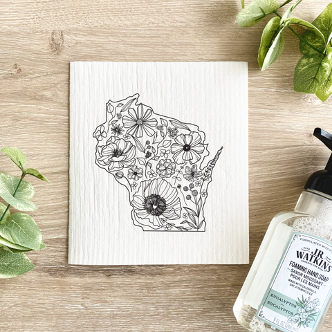 Lissi Designs - Floral State - Swedish Dishcloth