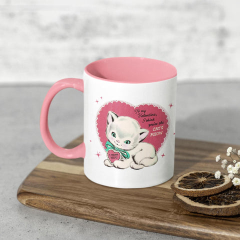 You&#39;re the cat&#39;s meow vintage valentine mug