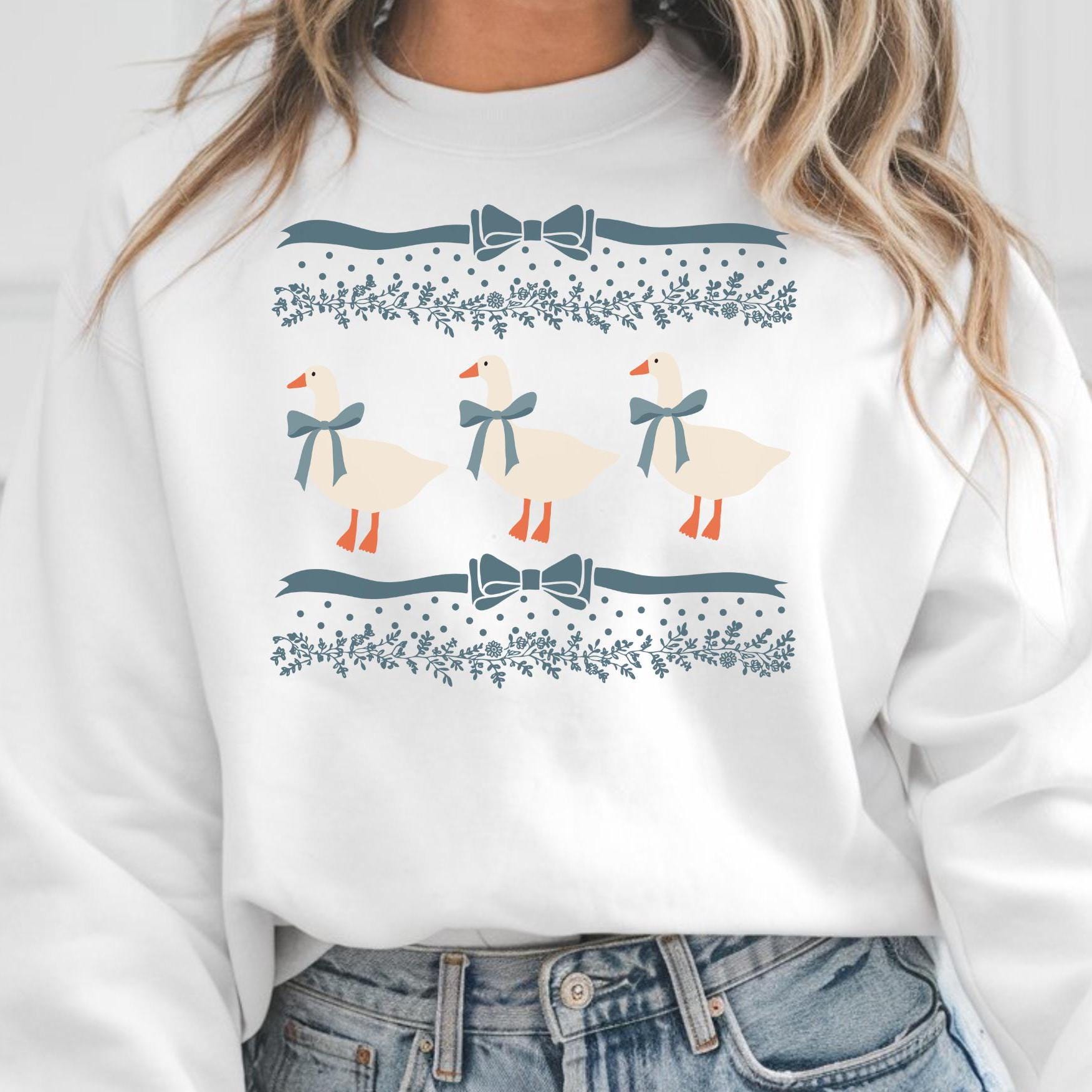 Goose Shirt, Goose Tee, Goose Tee for Women, Blue Ribbon Goose, goose Apparel, Silly Goose Shirt