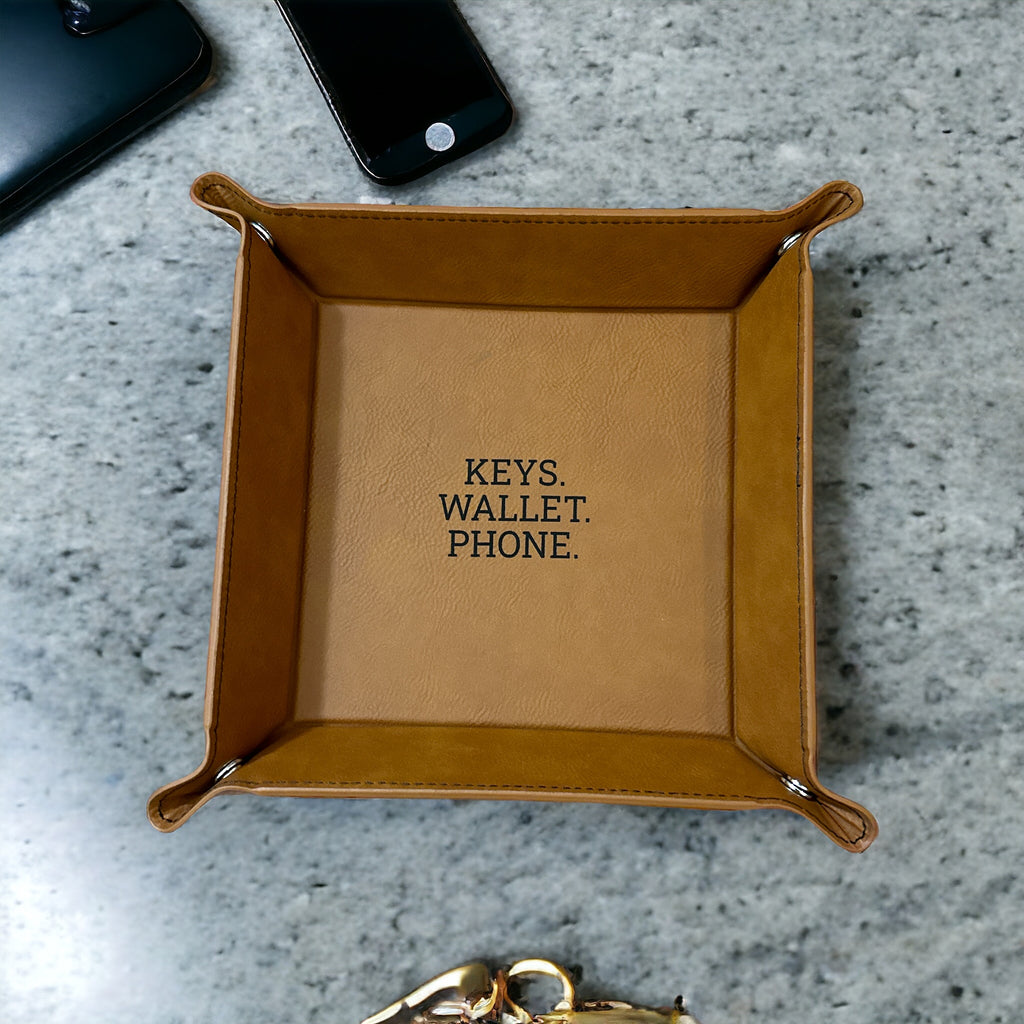 Keys Wallet Phone Leatherette Valet Tray rawhide Keys Wallet Phone Leatherette Valet Tray rawhide
