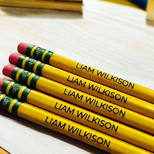 personalized pencil set, back to school gift