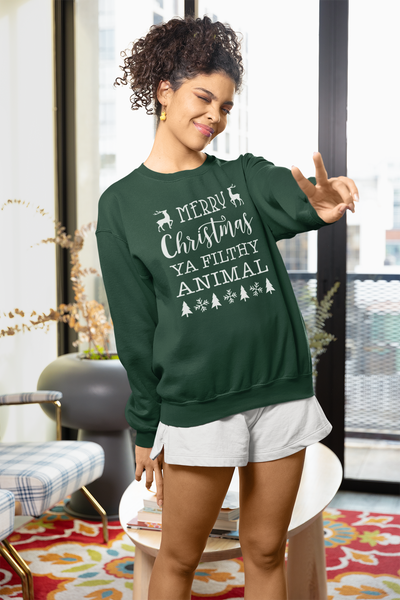 Merry Christmas Ya Filthy Animal Sweatshirt, funny christmas sweatshirt, sweatshirt for him, home alone sweatshirt, gift for him, gift for her, matching family shirts, sweatshirts