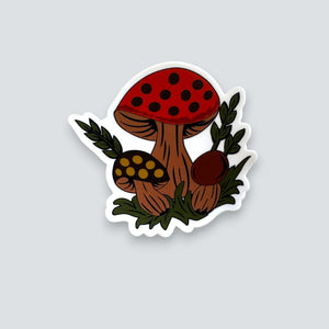 Pyrex Design Merry Mushroom Sticker