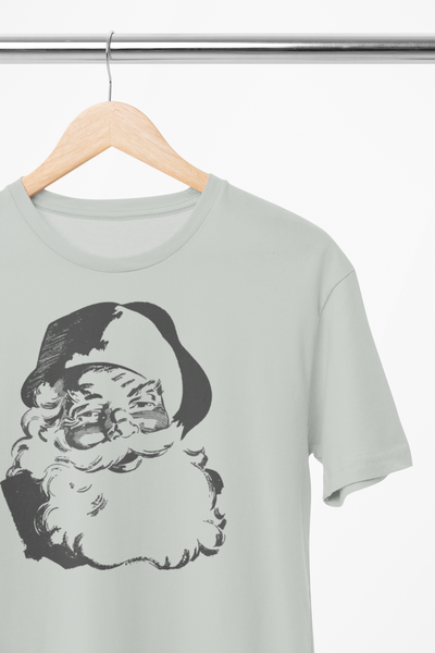 santa tee, vintage santa shirt, santashirt, santa sweatshirt, vintage santa, retro santa, black and white santa shirt