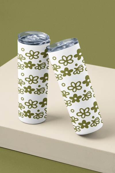 Pyrex Inspired Tumbler: Retro Floral Stainless Steel Drinkware- choose design