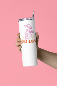 Personalized Retro Cowgirl Skinny Tumbler