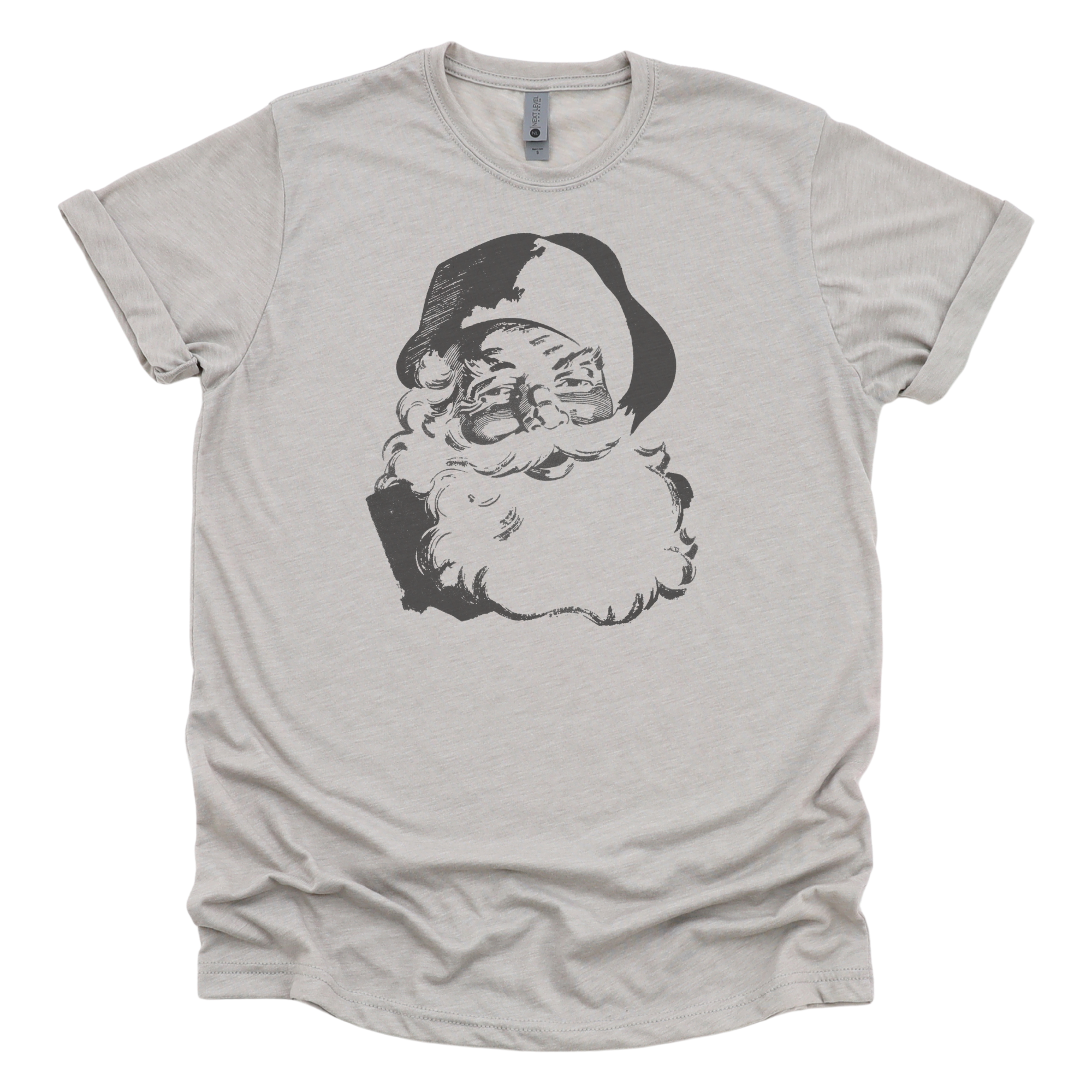 santa tee, vintage santa shirt, santashirt, santa sweatshirt, vintage santa, retro santa, black and white santa shirt