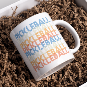 Pickleball Retro design mug, with love louise, made in tennessee, handmade in nashville
