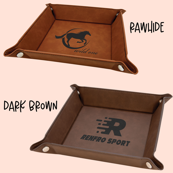 I Love You Script Leatherette Valet Tray