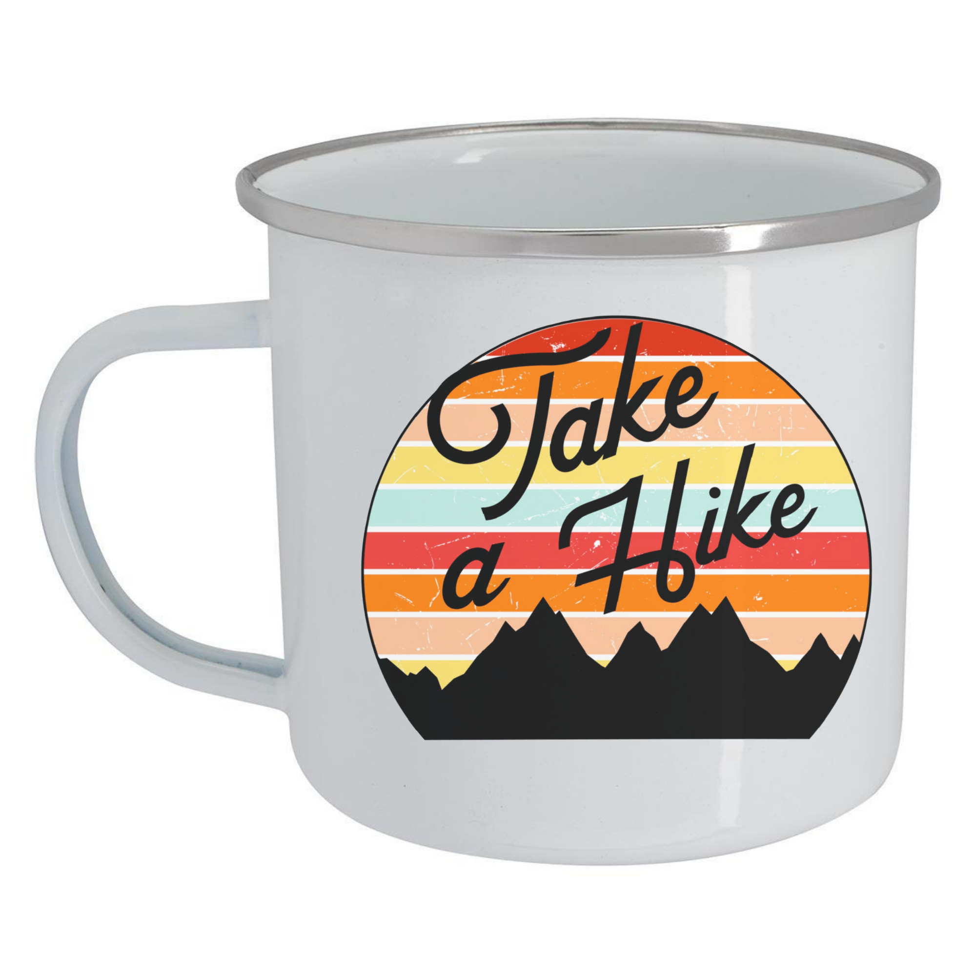 Take A Hike Camping Enamel Tin Mug