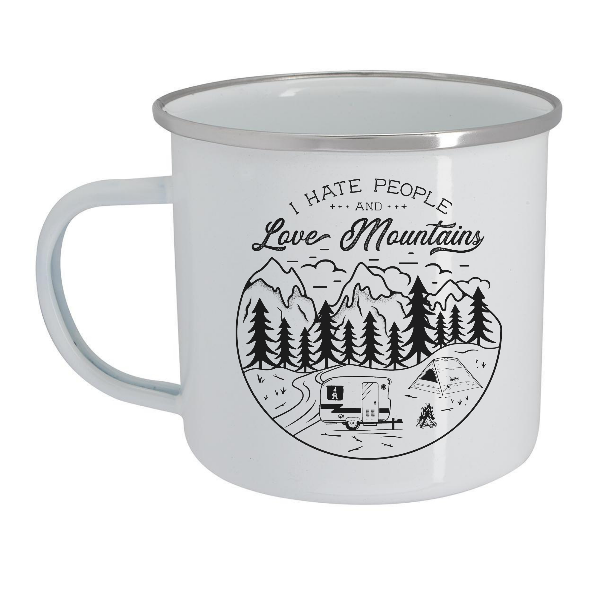 I Hate People and Love Mountains Camping Mug - With Love Louise
