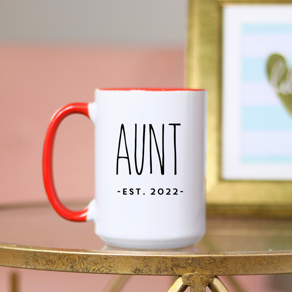 New Aunt with Custom Year Ceramic Mug