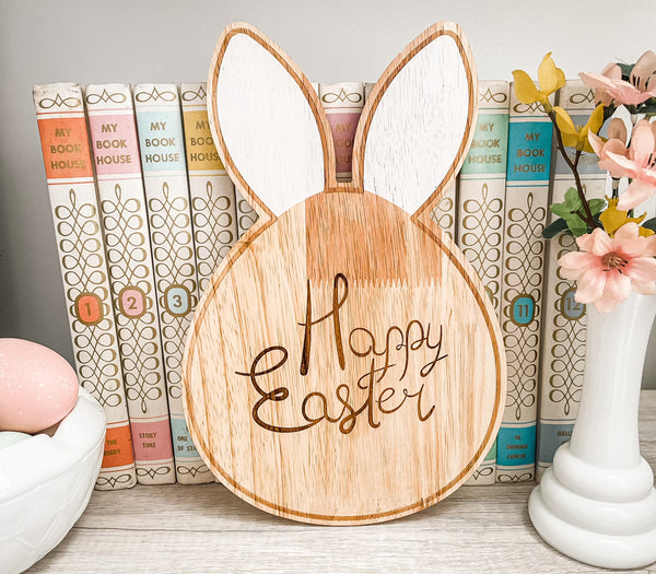 Easter Rabbit Ears Wooden Board