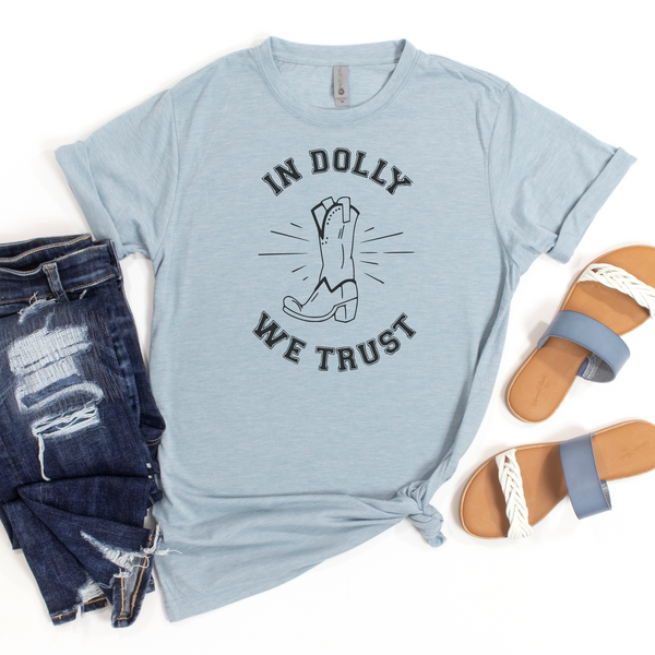 In Dolly We Trust, Dolly Parton Tee, Cowgirl Shirt, Dolly Tee, Dolly For President