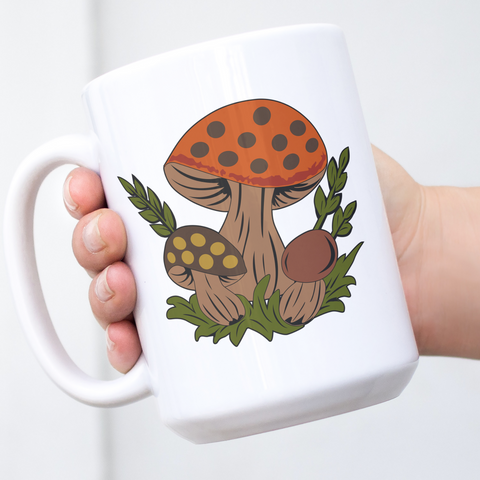 Merry Mushroom Pyrex, Pyrex Design, Mushroom, Retro mug, retro style,nostalgic retro pyrex design drinkware, nostalgic retro drinkware, retro pyrex tumblers, retro vintage mugs, retro drinking glasses, retro drinkware, vintage retro kitchen accessories, retro kitchen ware