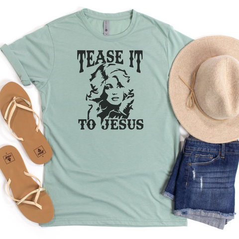 Tease It To Jesus Retro Style Dolly Parton Shirt