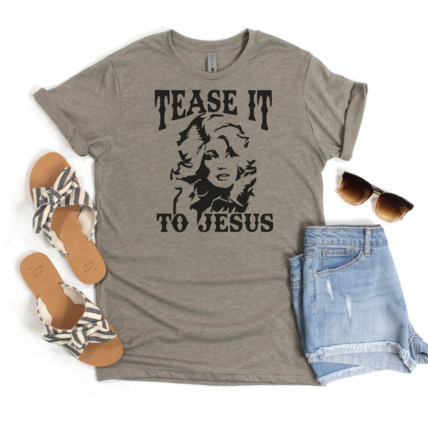 Tease It To Jesus Retro Style Dolly Parton Shirt