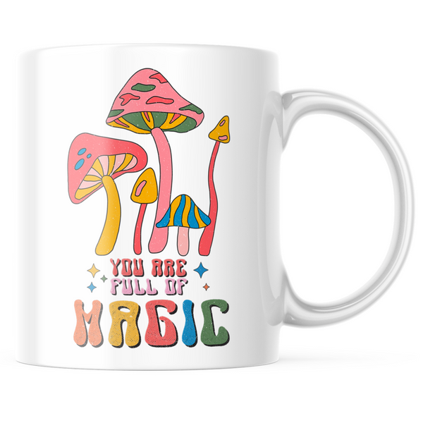 cups, mushroom mug, magic, full of magic, mushroom, colorful, retro, retro style, retro inspired, mug, tea, cute, love, happiness, inspiration, kindness,quotes, quotes to live by