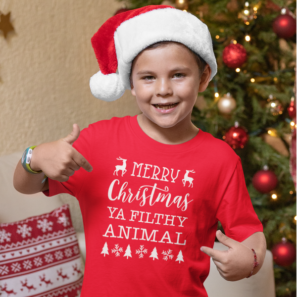 Merry Christmas Ya Filthy Animal Kids Shirt