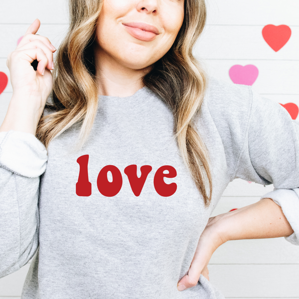 Love Retro Style Valentine Sweatshirt