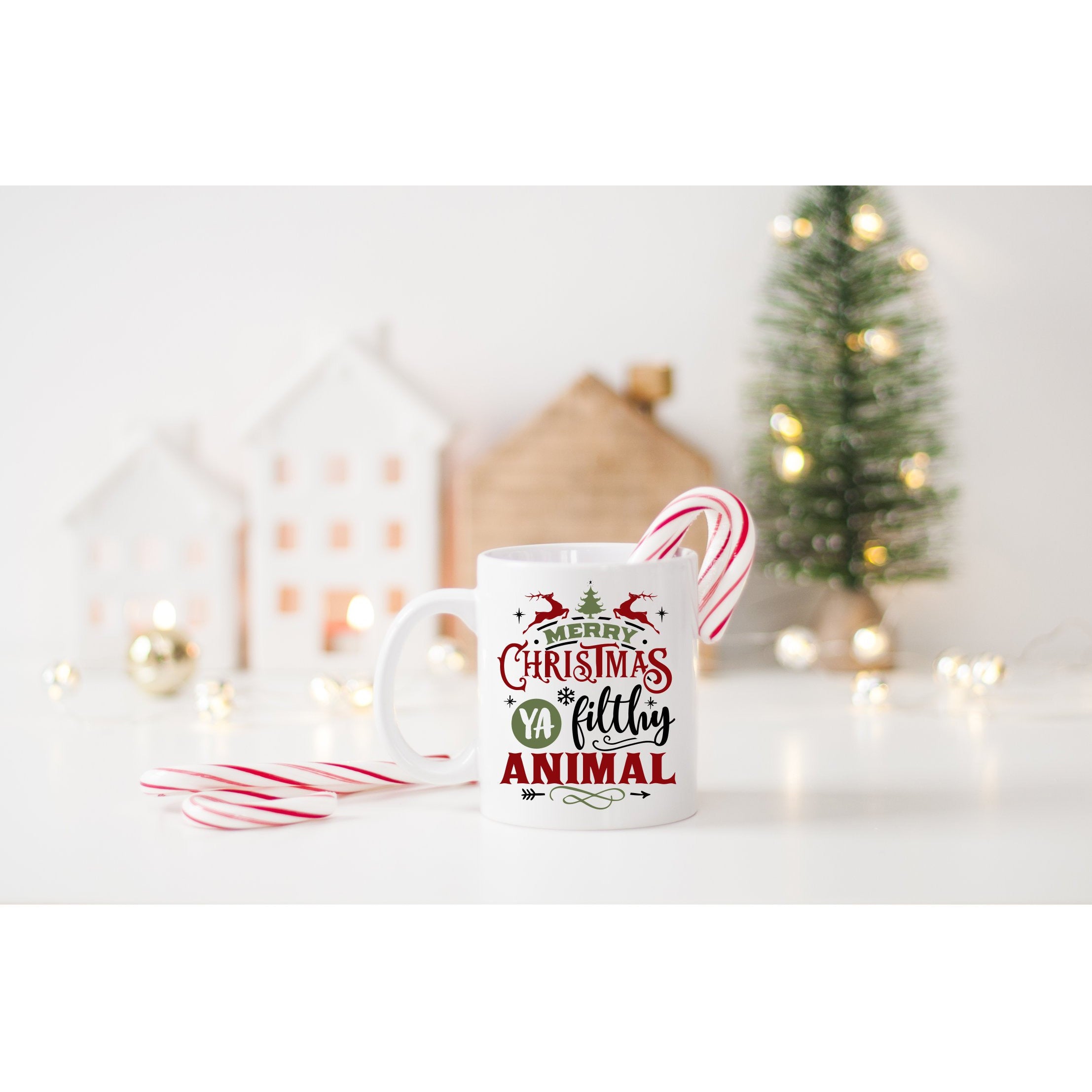 Merry Christmas Ya Filthy Animal Coffee Mugs - Red or Green – Gia Roma