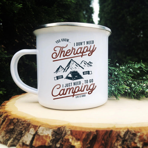 Camping is my Therapy Enamel Camp Tin Mug - With Love Louise