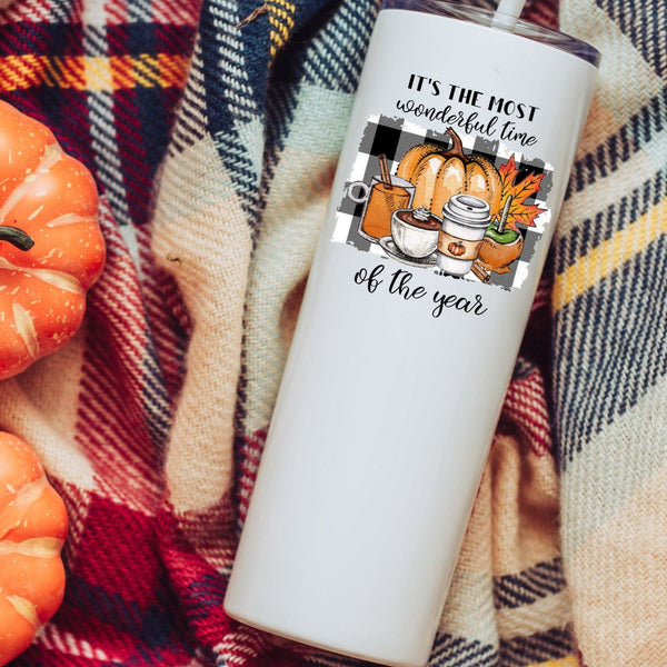 Most Wonderful Time of The Year Tumbler- Pumpkin Spice - With Love Louise