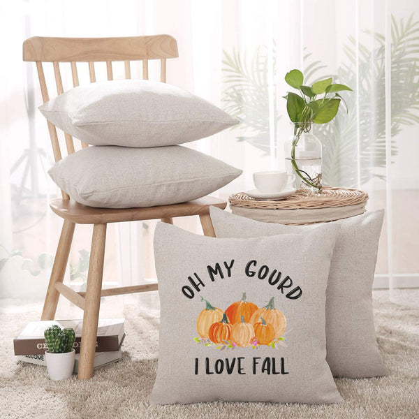 Oh My Gourd I Love Fall Throw Pillow