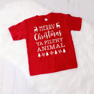 Merry Christmas Ya Filthy Animal Kids Shirt - With Love Louise