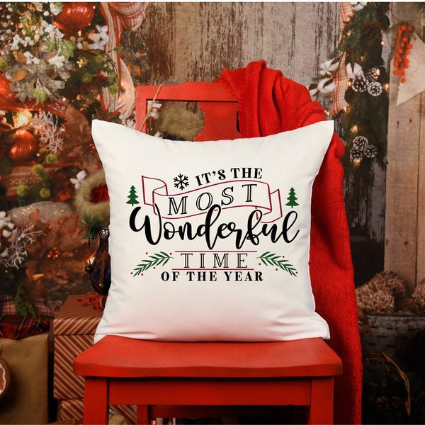 Most Wonderful Time of the Year Christmas Pillow Cover