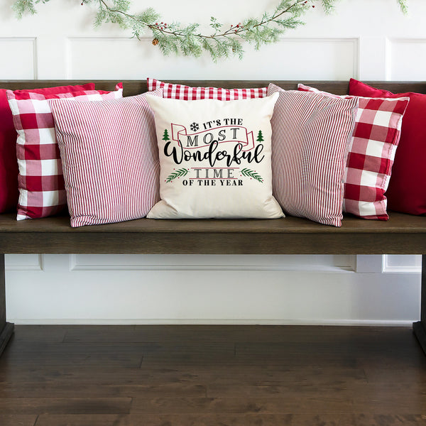 Most Wonderful Time of the Year Christmas Pillow Cover