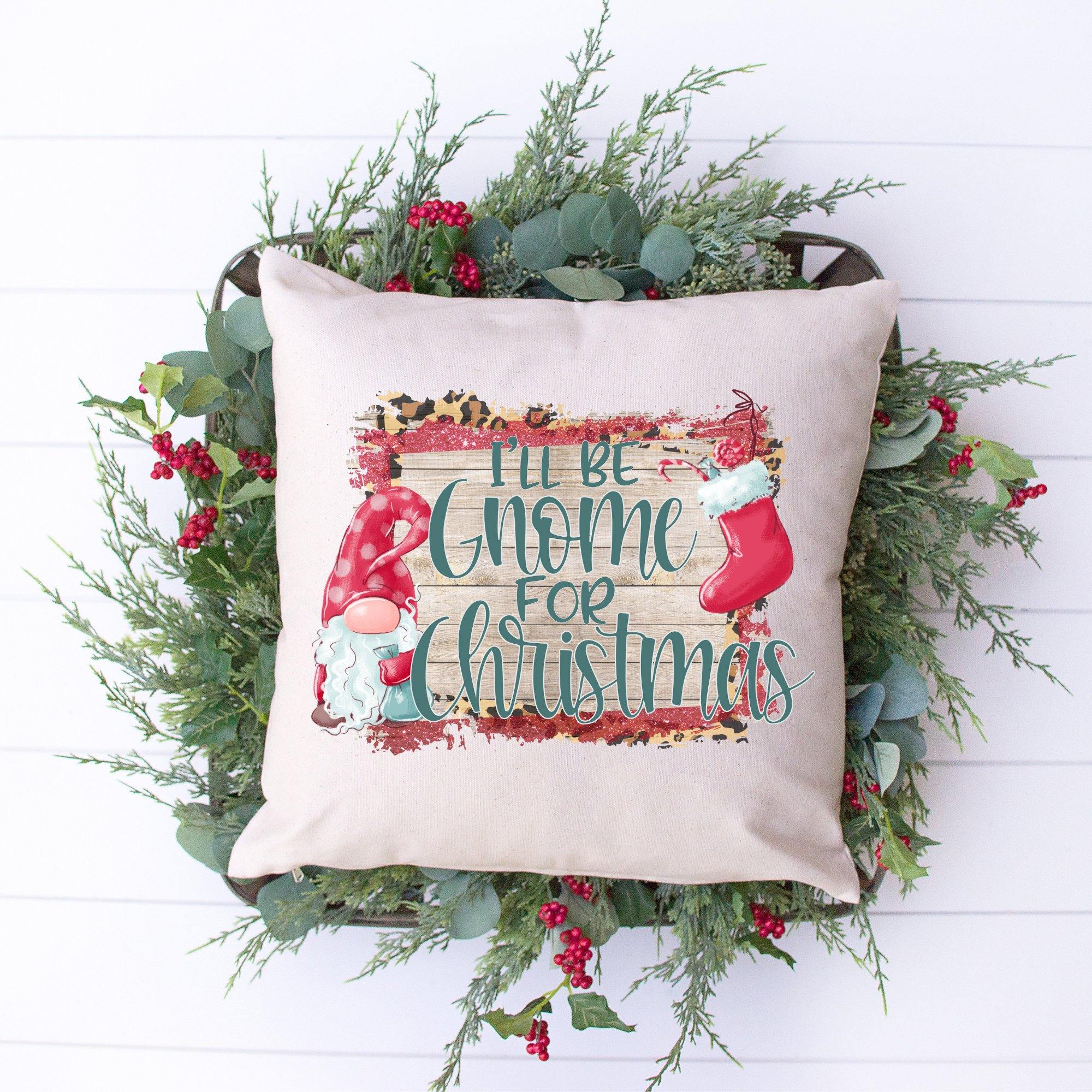Gnome Christmas Throw Pillow Cover