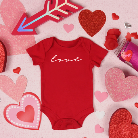Love Cursive Valentines Kids Shirt