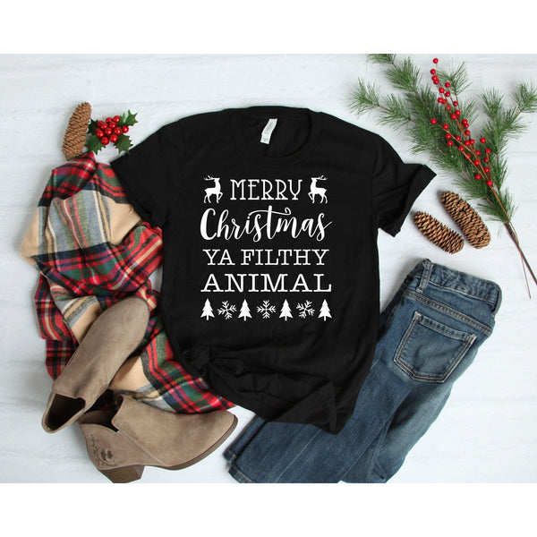 merry christmas ya filthy animal shirt, home alone tee, funny christmas tee, christmas gift for man, mens christmas shirt