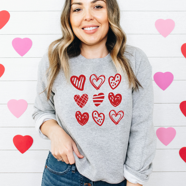 Nine Hearts Valentine Sweatshirt