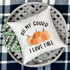 Oh My Gourd I Love Fall Throw Pillow