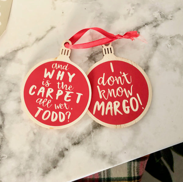 Todd and Margo Funny Christmas Ornament
